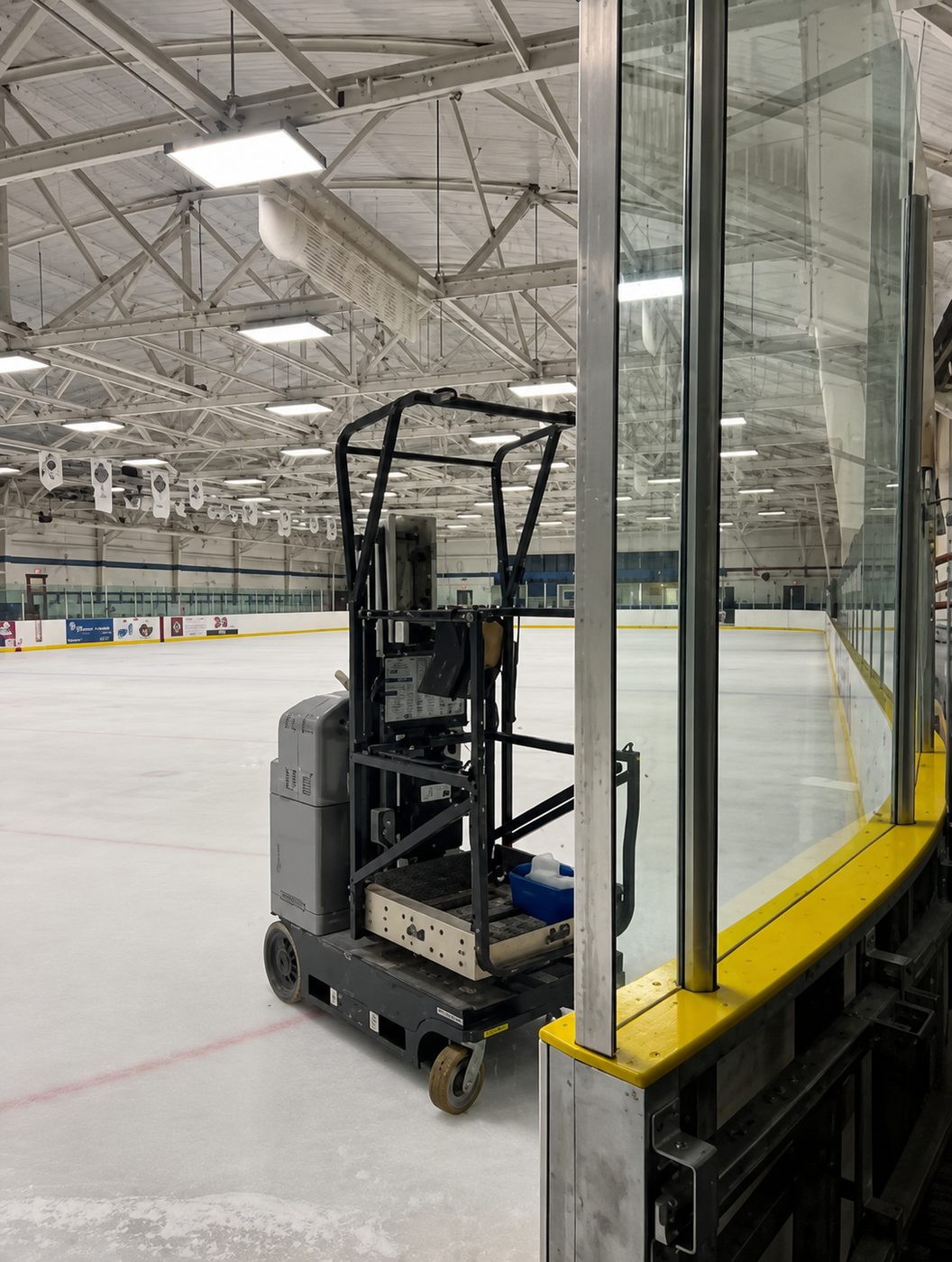 Audio-visual wiring work at the Leduc Recreation Centre arena by Lazo Electric